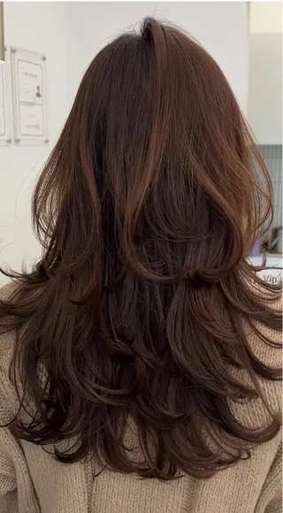 ロング カラー ARMONY表参道店所属・韓国風レイヤーカラー ライムのヘアスタイル