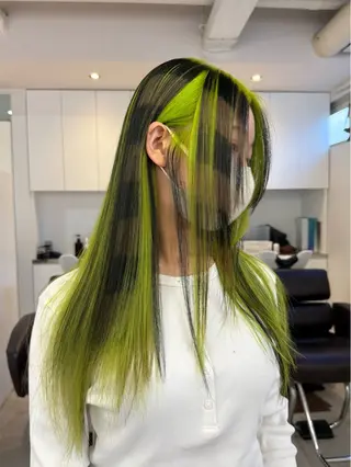 ロング カラー ヘアアレンジ 🦠デザインカラー/ 魚瀬あおい🦠のヘアスタイル