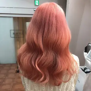 ロング カラー ブリーチなしピンク 赤井龍斗のヘアスタイル