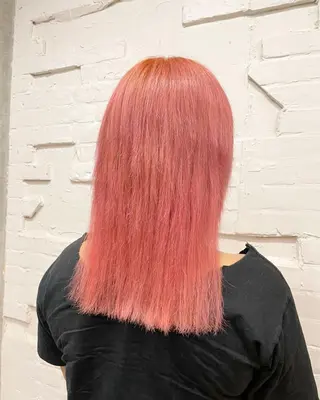 セミロング カラー ヘアアレンジ 【ピンク/韓国ヘア/ ヘアセット】亜海のヘアスタイル