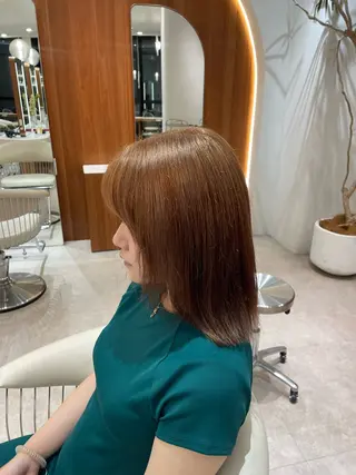 ミディアム カラー メンズ 渋谷/レイヤーボブ・ 透明感カラーしょうごのヘアスタイル