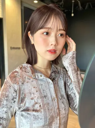 ミディアム カラー ヘアアレンジ 【柔らか透明感✨/ 似合せ前髪】大石葉月のヘアスタイル