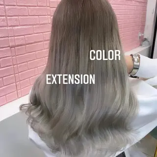 セミロング カラー エクステ🩵ブリーチ 韓国ヘア🩵KAEのヘアスタイル