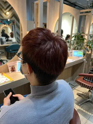 ショート メンズ LONESS GINZA所属・FUJIIKANON /ケア‪透明感カラーのヘアスタイル