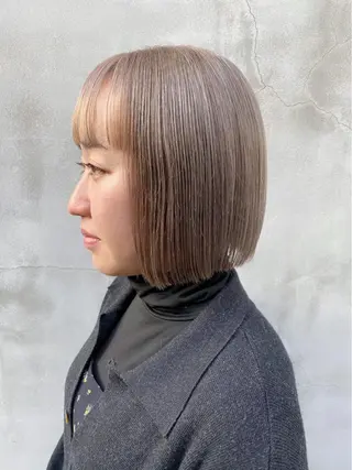 ショート カラー saki🌼ボブ× 透明感カラー🌼のヘアスタイル