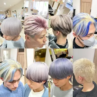 ショート メンズ 🌈派手髪ハイトーン 🌈鈴木亮太🌈のヘアスタイル