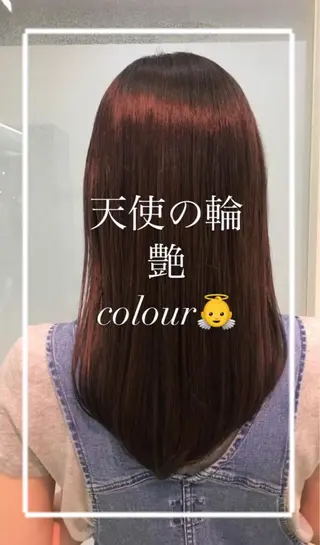セミロング カラー 艶質改善/縮毛矯正 ササキナツミのヘアスタイル
