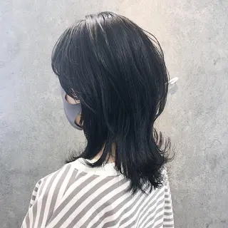 ミディアム 所渉/韓国レイヤー /ウルフカットのヘアスタイル