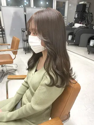 セミロング カラー ヘアアレンジ 🌷FUKA🌷 まろやかハイトーンのヘアスタイル