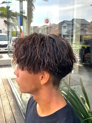 ミディアム カラー パーマ メンズ 谷口 悠生のヘアスタイル