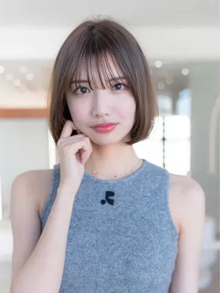 ミディアム カラー 渋谷/レイヤーボブ・ 韓国ボブ特化/楓のヘアスタイル