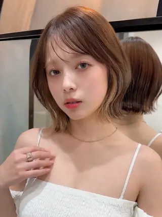 ミディアム カラー Lond enikaのヘアスタイル