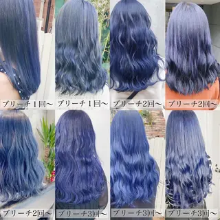 ロング カラー メンズ JuNブリーチに 縮毛矯正するプロのヘアスタイル