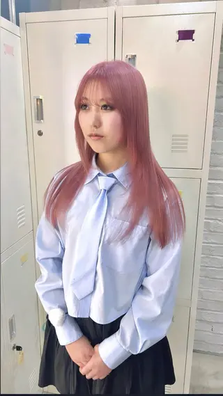 カラー 暖色/艶カラー/ エクステ/ユリヤのヘアスタイル