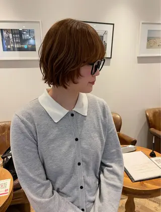 ショート 透明感ニュアンス 柔らかstyle🤍のヘアスタイル