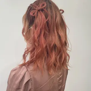 ミディアム カラー ヘアアレンジ 🎀taro ブリーチなしカラーのヘアスタイル