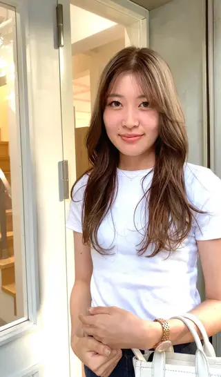 ロング カラー ✨コテ巻き風パーマ ✨川合佑哉のヘアスタイル