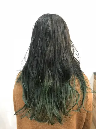 ロング カラー ヘアアレンジ メンズ 暗髪カラー🫐パーマ おくだりんかのヘアスタイル