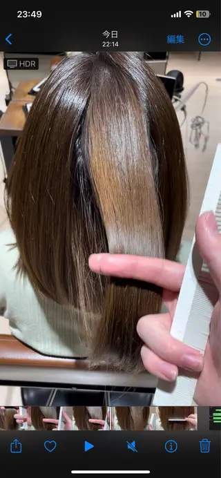 ミディアム 失敗しない顔まわり× 小顔補正レイヤー難波のヘアスタイル