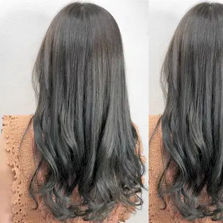 セミロング カラー JuNブリーチに 縮毛矯正するプロのヘアスタイル