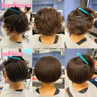 ショート パーマ ブリーチ縮毛矯正/ デサキ ショウヘイのヘアスタイル