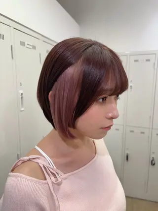ショート カラー 長妻莉央/縮毛矯正 髪質改善カラーのヘアスタイル