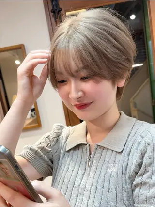ショート カラー 岡本 太陽☀️のヘアスタイル