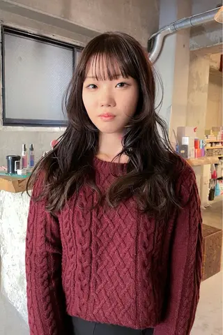 ロング カラー パーマ/レイヤー 岩山丈一郎のヘアスタイル