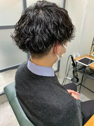 ショート パーマ メンズ 【S.BROOM】 店長　西川徹のヘアスタイル