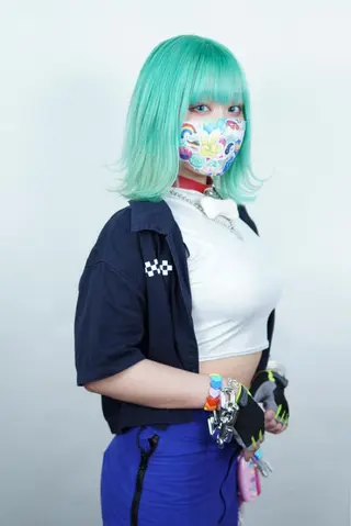 ミディアム カラー パーマ ヘアアレンジ haco+所属・🌈派手髪エクステ ブレイズ🌈ひろとのヘアスタイル