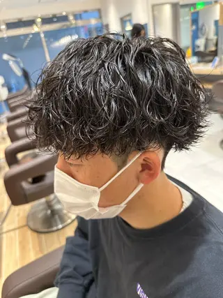 ミディアム パーマ メンズ 💈メンズ特化 美容師サキ💈のヘアスタイル