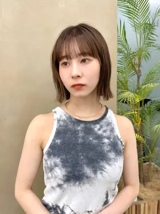 ミディアム カラー MAEUL NAGOYA所属・レイヤーボブ/名駅/ くびれボブ/縮毛矯正のヘアスタイル