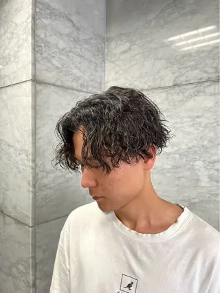 ショート カラー パーマ メンズ メンズ/パーマ/ 京都駅/井上光のヘアスタイル