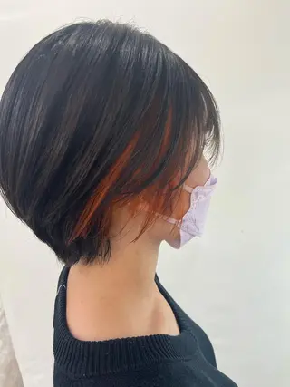 ショート カラー 【北千住】🌈韓国風 レイヤー✨小顔カットのヘアスタイル
