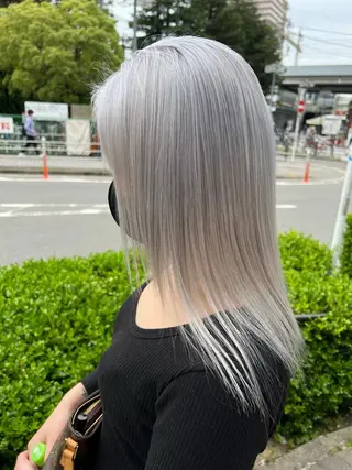 ロング カラー mimiiy梅田 中崎町ハイトーンのヘアスタイル