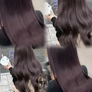 ロング カラー 暗髪🩶ラベンダー/ ブルー/ユウナ🤍のヘアスタイル