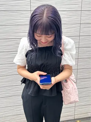 セミロング カラー 透明感カラー/ 髪質改善✨️💞萌愛のヘアスタイル