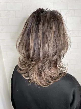 セミロング カラー 神野 雅樹のヘアスタイル