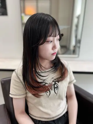 セミロング カラー ヘアアレンジ 髪質改善/ TECHIのヘアスタイル