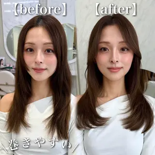 セミロング カラー 似合わせレイヤー/ 透明感カラーのヘアスタイル