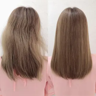 ミディアム カラー パーマ ヘアアレンジ 髪質改善専門店 エイジングケアのヘアスタイル