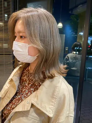 ミディアム カラー ハイトーン/ボブ/ レイヤー💫カイセイのヘアスタイル