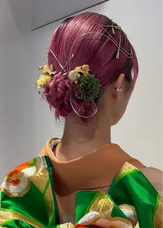 ミディアム セット/着付け/上野 /カラー/🦋シオリのヘアスタイル