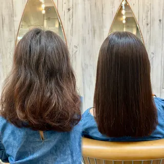 ロング パーマ 髪質改善✨縮毛矯正 ショートボブ/ともきのヘアスタイル