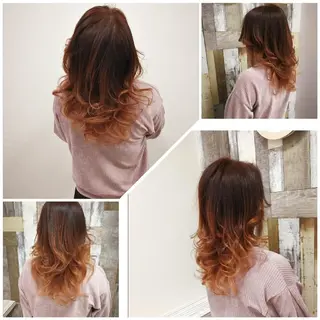 ロング カラー Aile所属・酸性ストレート／カラ ー/山下高明のヘアスタイル