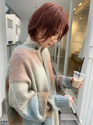 ショート カラー alu/心斎橋大阪 ボブ/ブリーチなしのヘアスタイル