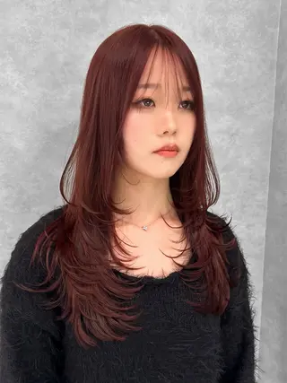 ロング カラー 🥇KEN /レイヤー/艶カラーのヘアスタイル