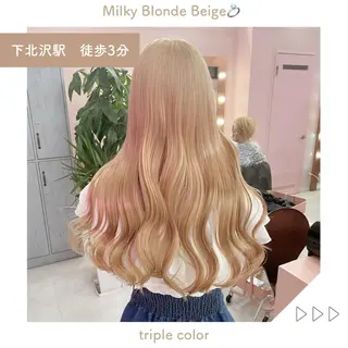 ロング カラー 韓国ヘア特化💍 tiam💍ブリーチのヘアスタイル