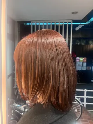 ミディアム ブリーチなしWカラー 暖色カラー/mayuのヘアスタイル