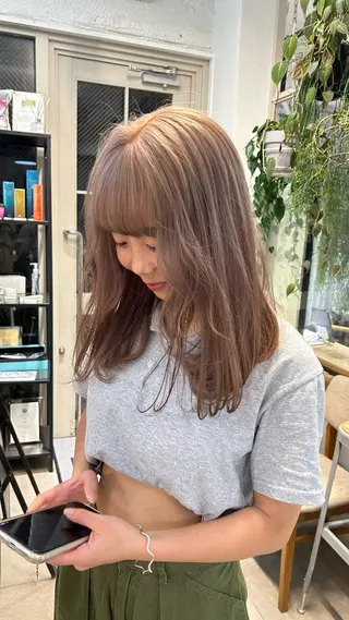 ミディアム カラー じゅわっと暖色カラー 🍊Moemiのヘアスタイル